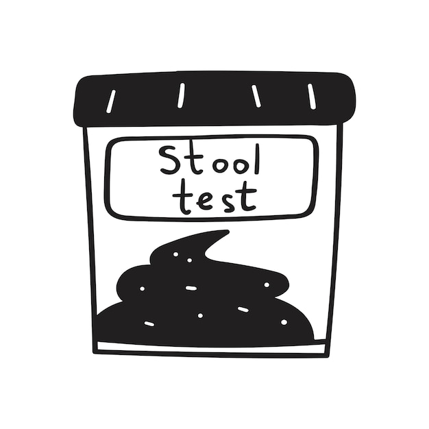 Medical checkup. stool test. outline vector icon.