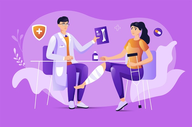 Medical clinic concept with people scene vector illustration