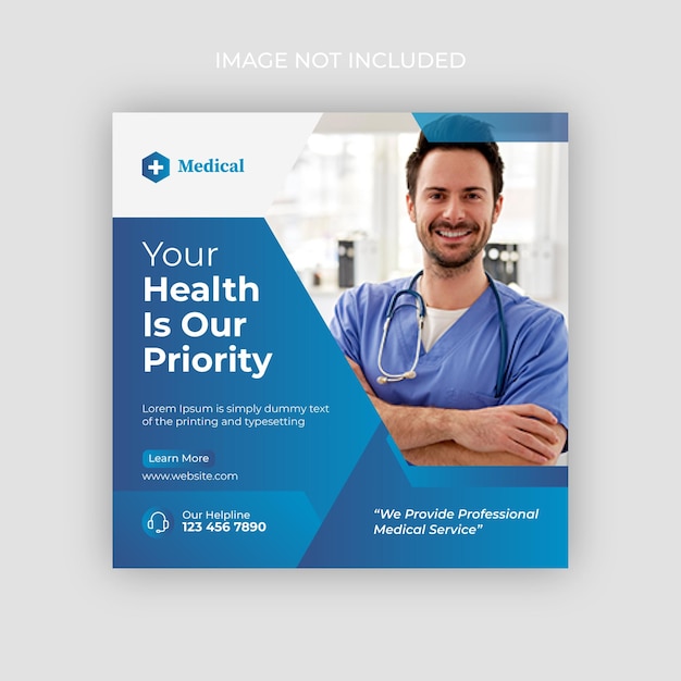 Vector medical clinic healthcare dental social media post and banner premium vector