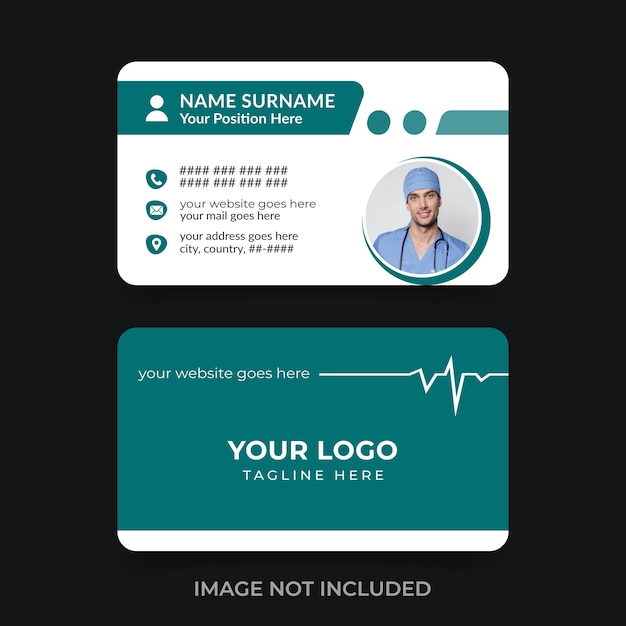 Дизайн шаблона фармацевтической визитки медицинской клиники
