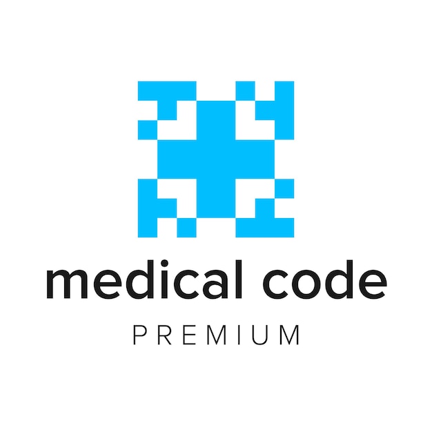 Medical code logo icon vector template