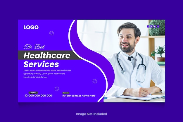 Medical concept Youtube cover and thumbnail Design Template