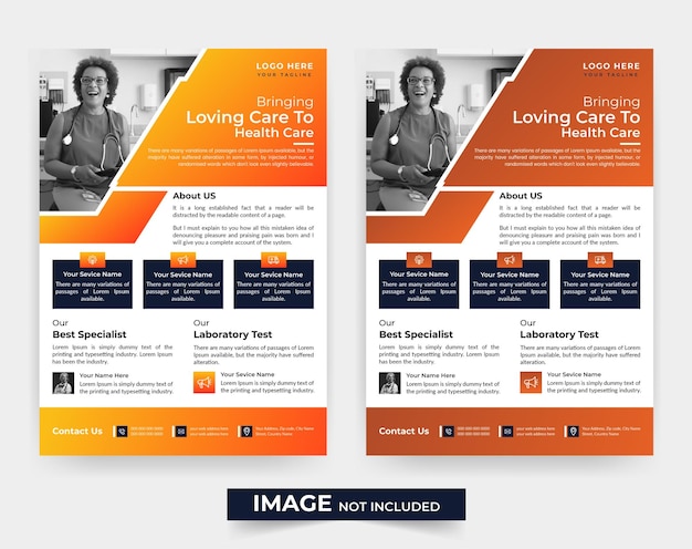 Medical corporate flyer template design