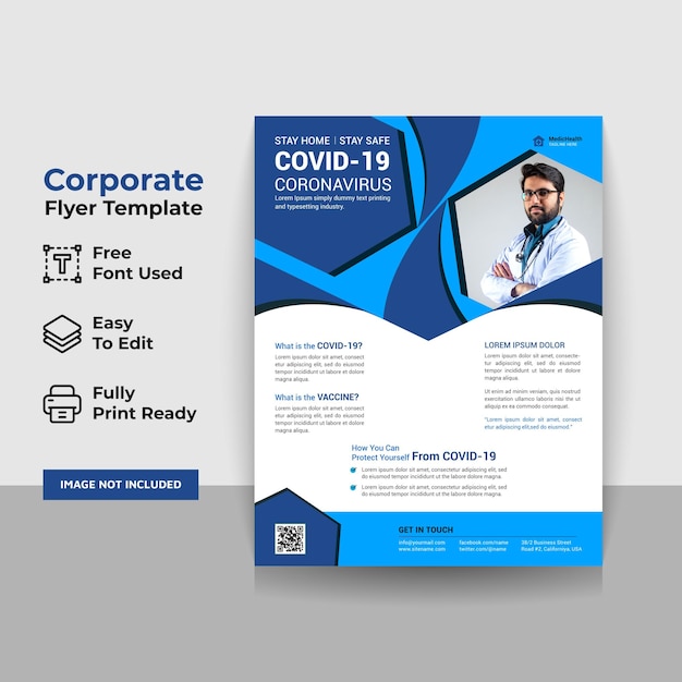 Medical corporate healthcare flyer template