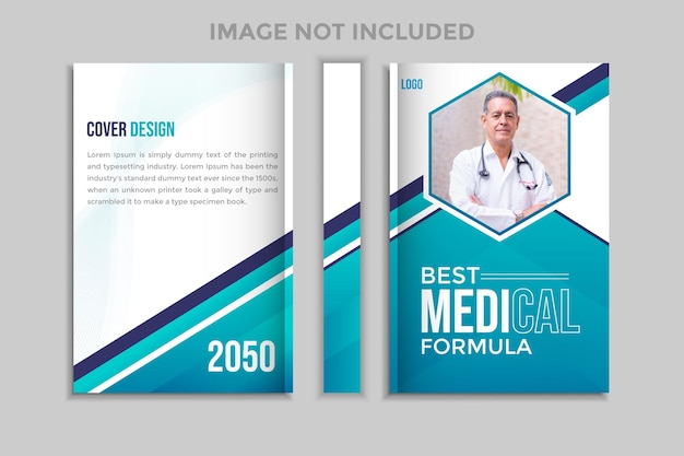 medical cover and back page a4 flyer design template for print