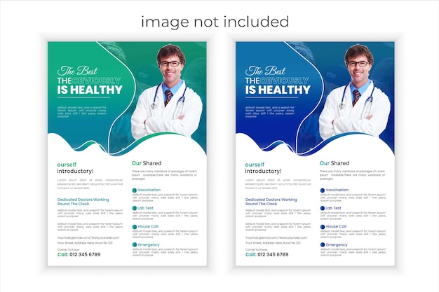 Vector medical creative flyer design templet