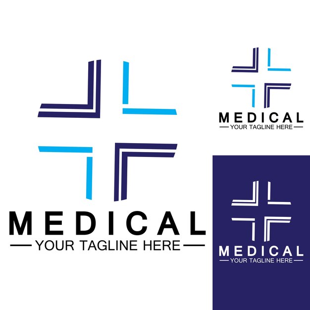 Croce medica e salute farmacia logo vector template