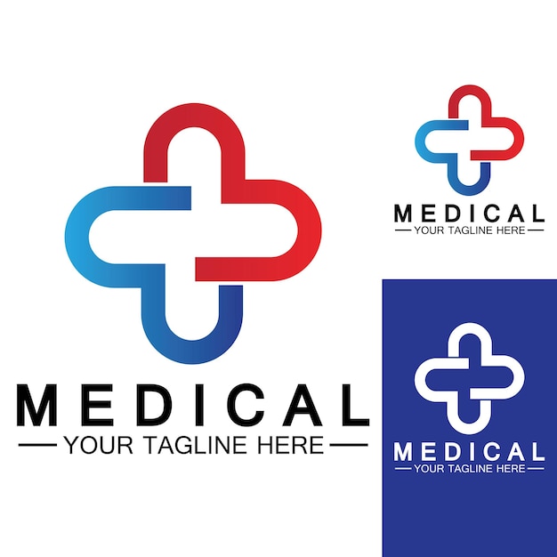 Croce medica e salute farmacia logo vector template