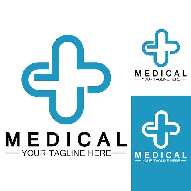 Medical Cross and Health Pharmacy Logo Vector Template