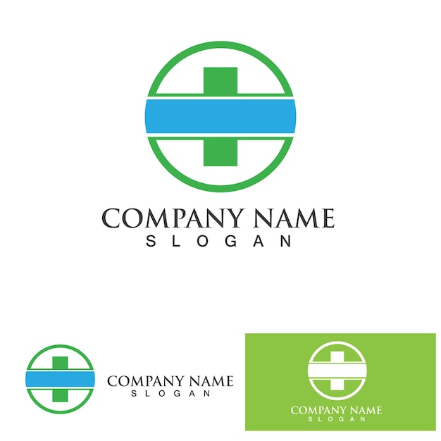 Croce medica e salute farmacia logo vector template