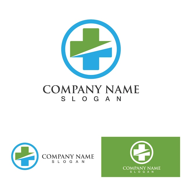 Croce medica e salute farmacia logo vector template