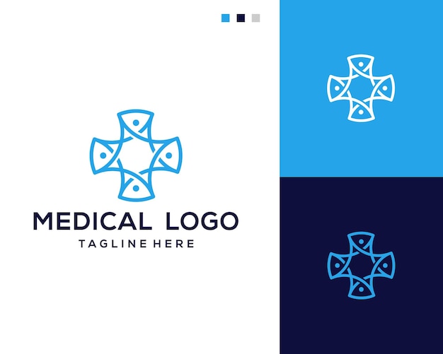 Вектор Вдохновение для дизайна логотипа medical cross