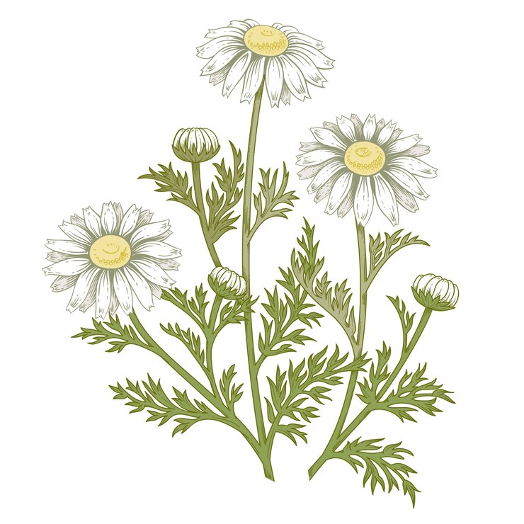 Vector 医療デイジーの花。