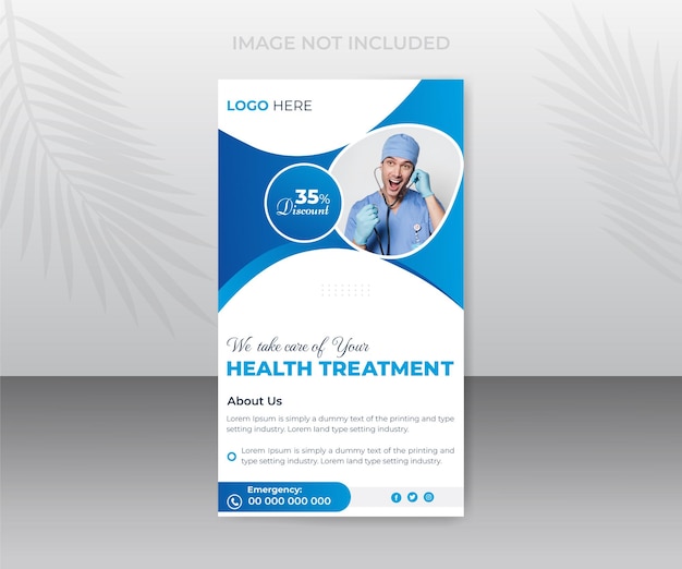 Medical dentist and hospital health care social media story template design