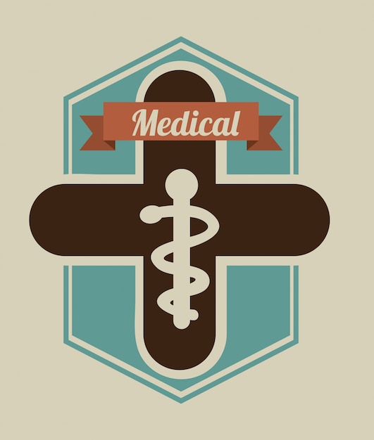 Vector medical design over beige background vector illustration