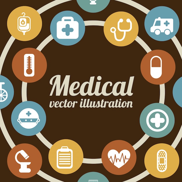 Vector medical design over brown background vector illustration