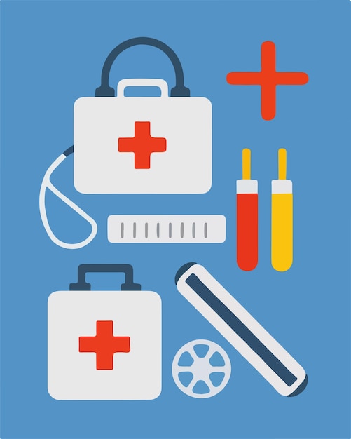 Medical devices dentists medical treatments medical supplies icons