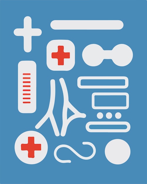 Medical devices dentists medical treatments medical supplies icons