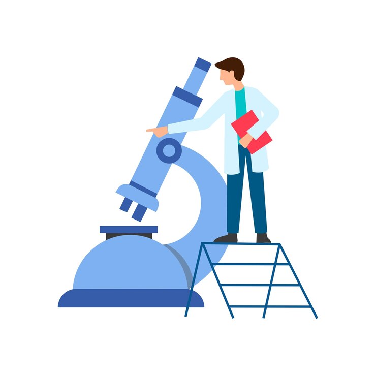 Vector medical diagnostics laboratory research virus test concept vector illustration