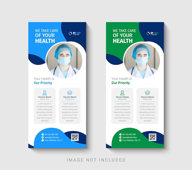 Vector medical dl rack card template