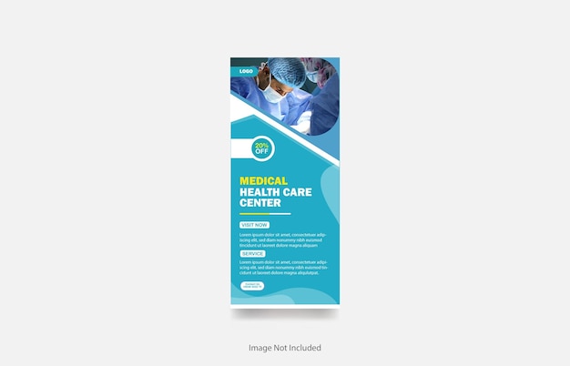 Medical doctor banner roll up banner cover or healthcare social media post design hospital template