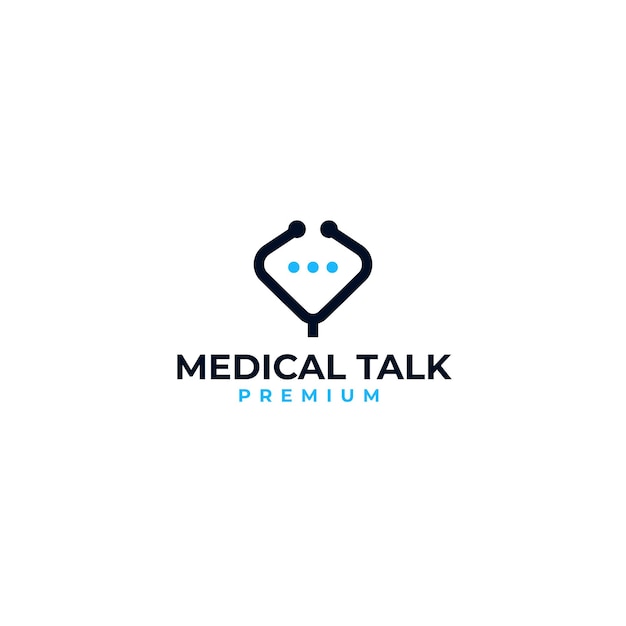 Разговор с врачом в чате с векторной иконкой логотипа стетоскопа