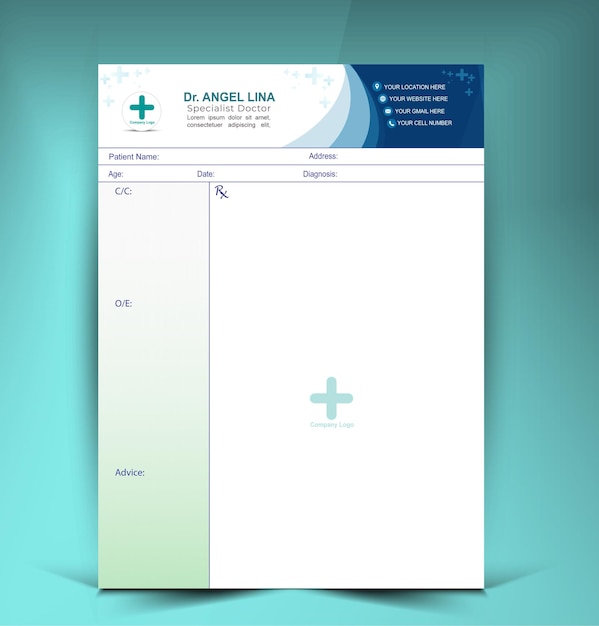 medical doctor corporate pad design template