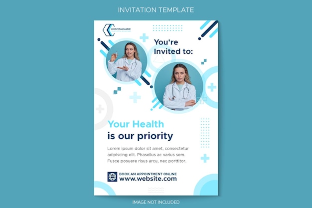 Medical doctor geometric invitation template