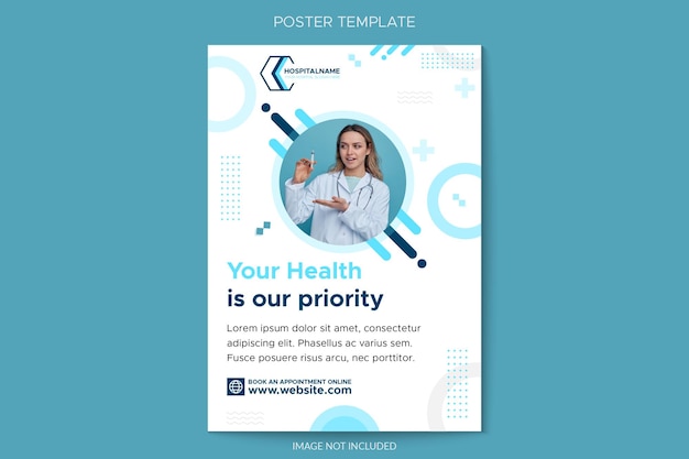 Medical doctor geometric poster template