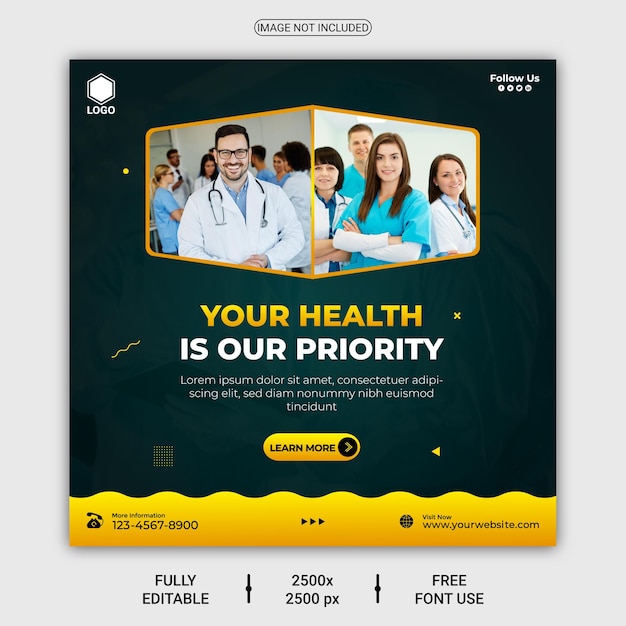 Medico e consulente sanitario social media instagram post design