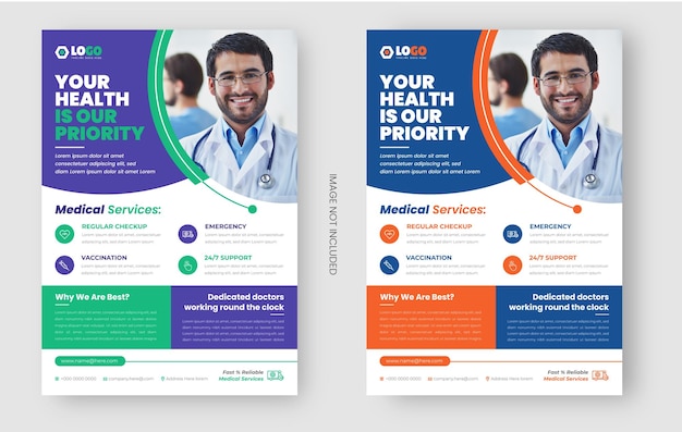 medical doctor healthcare flyer design template