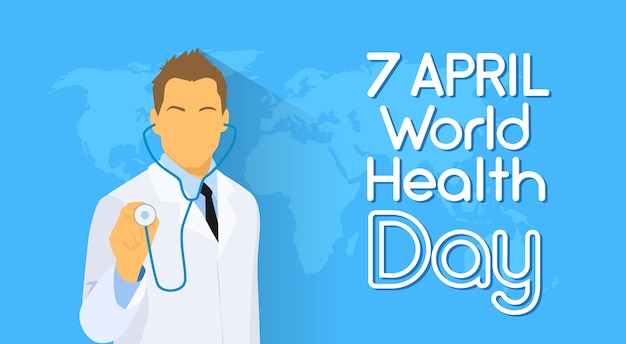 Medical Doctor Hold Stethoscope Over World Map Health Day