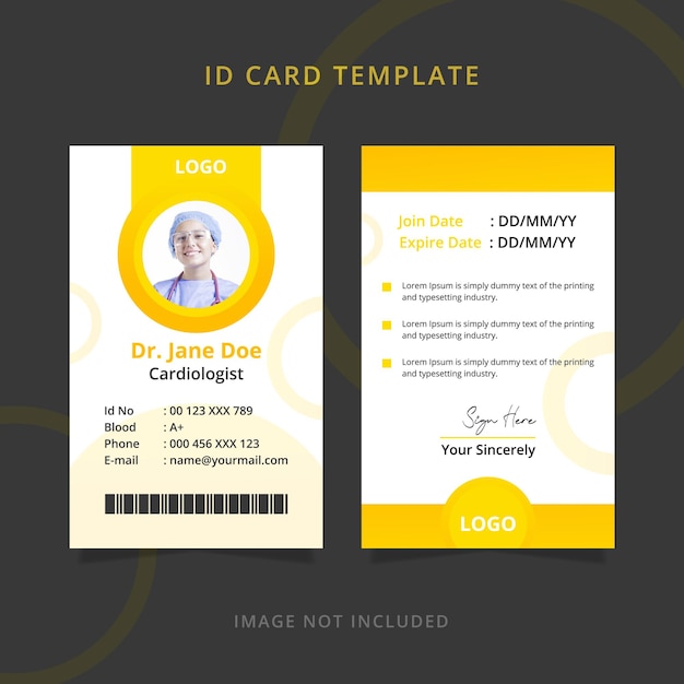 Medical doctor staff id card template