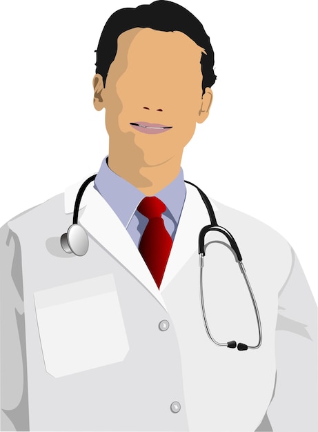 Medical doctor with stethoscope vector illustration