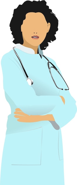 Medical doctor with stethoscope on white background Vector illustration