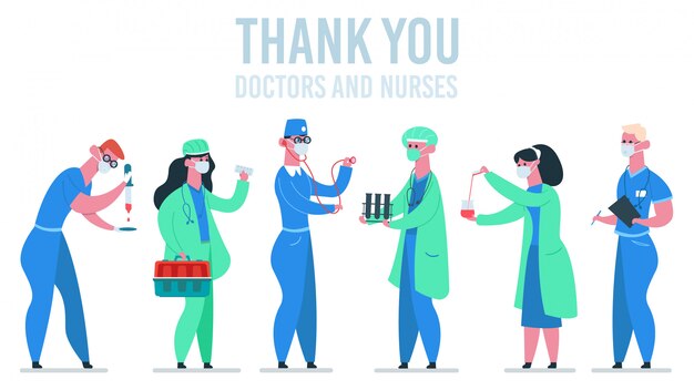 Medical doctors. medicine physician, doctor and nurse in, hospital healthcare physician workers, doctors team concept  illustration set. medical physician professional, hospital profession