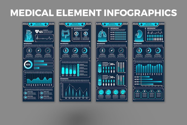 Modello di infografica elemento medico