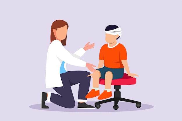 Medical examination at clinic Medical concept Colored flat vector illustration isolated