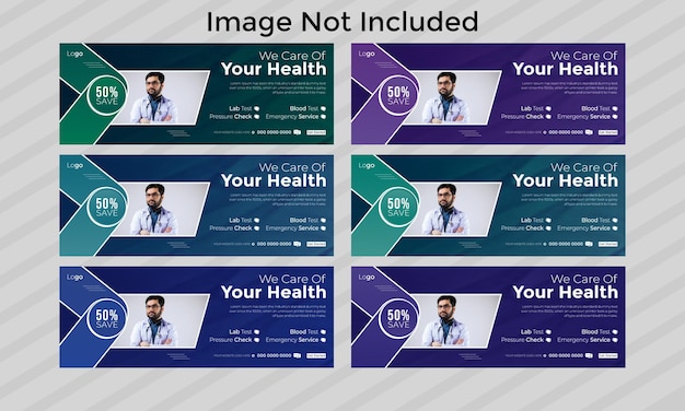 medical facebook cover banner design template vector file