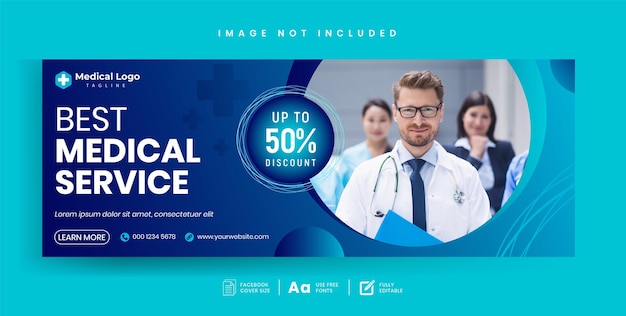 Medical facebook cover page design template