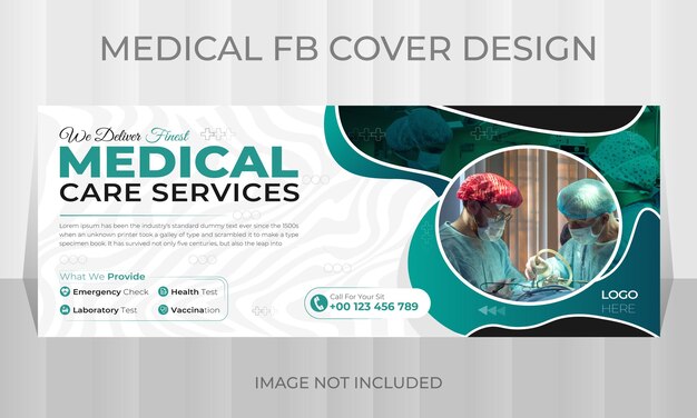 Vector medical facebook cover or web banner design template