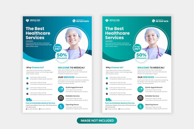 Medical flayer design template healthcare and medical pharmacy flyer