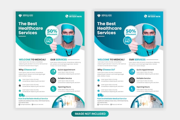 Medical flayer design template healthcare and medical pharmacy flyer