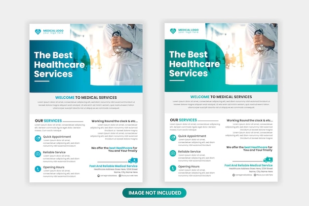 Medical flayer design template healthcare and medical pharmacy flyer