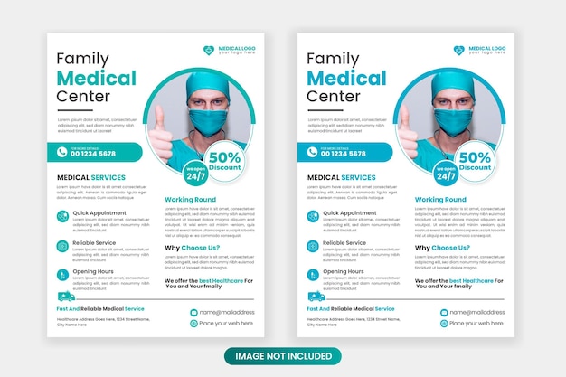 Medical flayer design template healthcare and medical pharmacy flyer