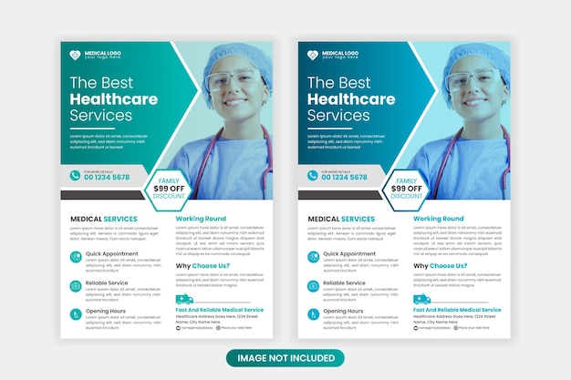 Medical flayer design template healthcare and medical pharmacy flyer