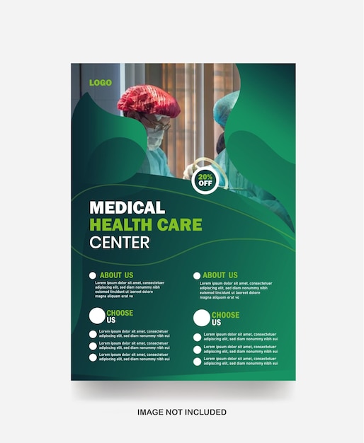 Volantino medico volantino aziendale banner di marketing copertina clinica poster design modello di volantino sanitario