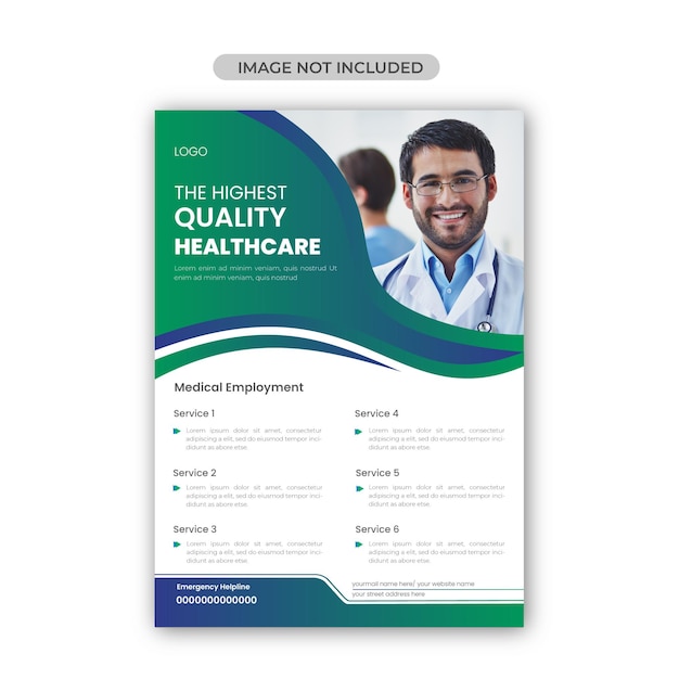 Medical flyer design template premium vector