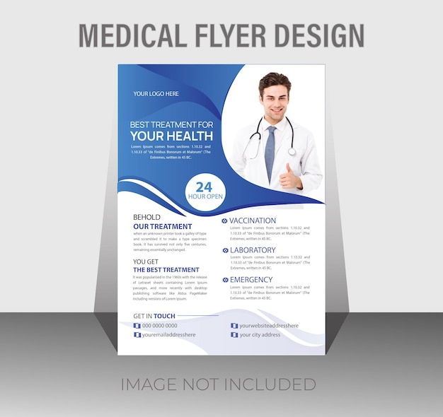 Vector medical flyer design template