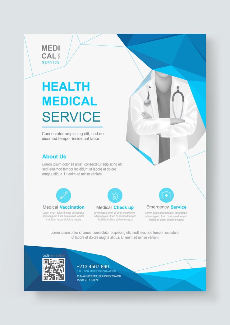 Vector medical flyer design template